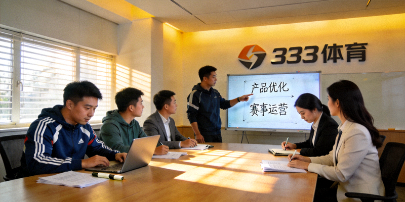 333体育团队工作场景 - 成员在讨论产品优化和赛事运营
